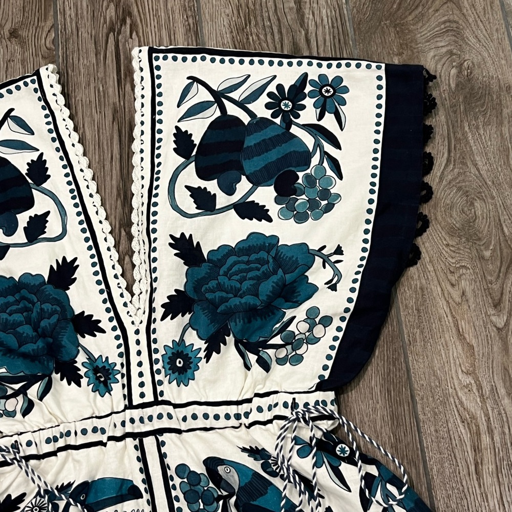FARM Rio Blue and White Floral Mini Dress - Picture 5 of 16